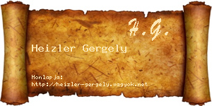Heizler Gergely névjegykártya